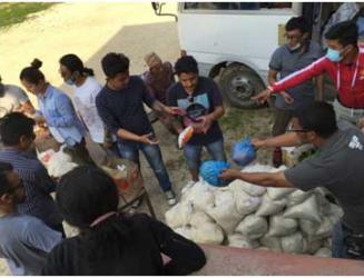 Provided food, medication, sanitary supplies &amp; tarps to the victims.