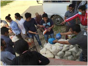 Provided food, medication, sanitary supplies & tarps to the victims.